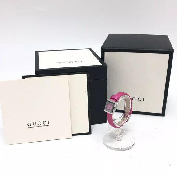 GUCCI Pink Shell Quartz Wristwatch Watch Wristwatch SS Silver/pink - Picture 12 of 12